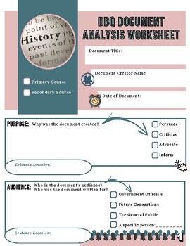DBQ Document Analysis Worksheet