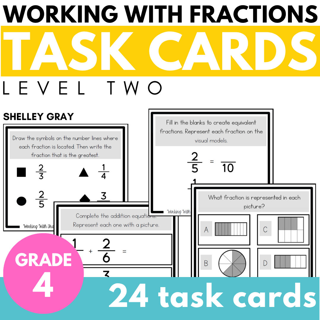 Working With Fractions Task Cards