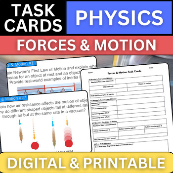 Physics Task Cards: Forces and Motion