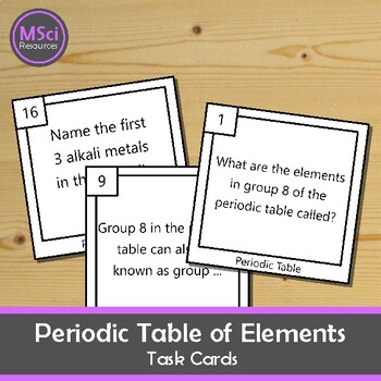 Periodic Table of Elements Task Cards