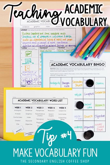 Teaching Academic Vocabulary in Secondary ELA