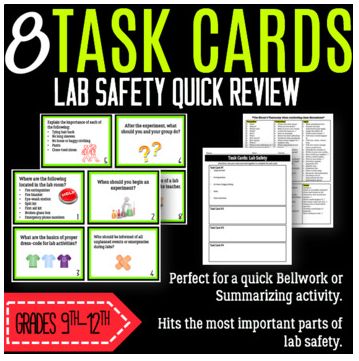Lab Safety Task Cards: Quick Review
