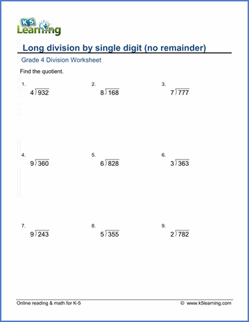 K5 Learning Grade 4 Worksheets