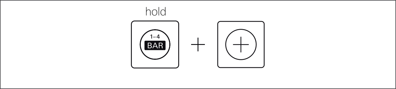 Official guide illustration showing Bar held while plus adds bars