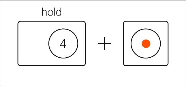 Official guide illustration showing the hi-hat key held with Record to isolate its lane
