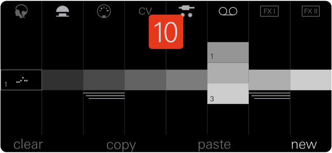 Official Arrange screen illustrating patterns grouped into scenes