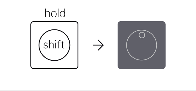 Official guide illustration showing Shift held while step 7 is pressed