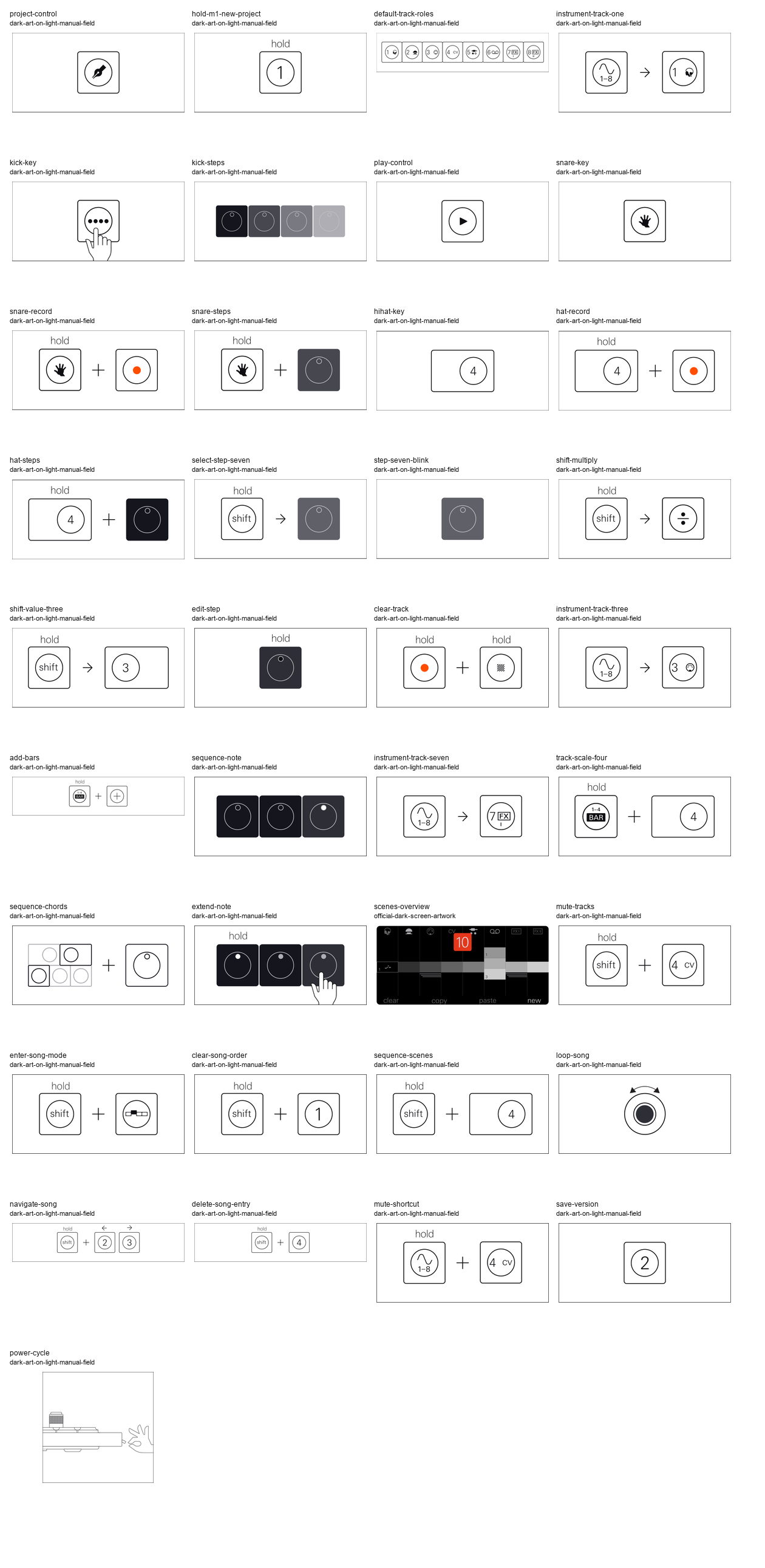 Contact sheet of every retained official Lesson 1 illustration